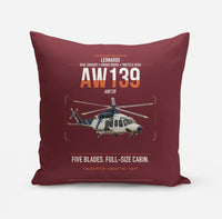 Thumbnail for Leonardo AW139 design on dark red pillow