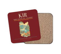 Thumbnail for Kerry Airport (KIR) design on dark red 1 piece coaster