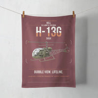 Thumbnail for Bell H-13G Sioux design on dark red towel