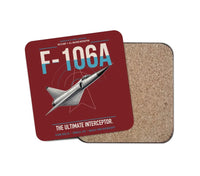 Thumbnail for F-106A Delta Dart design on dark red 1 piece coaster