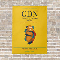 Thumbnail for Gdańsk Lech Wałęsa Airport GDN vertical canvas print - no frame - yellow background