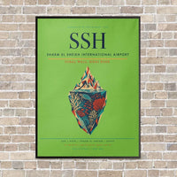 Thumbnail for Sharm El Sheikh International Airport SSH vertical canvas print - framed - light green background