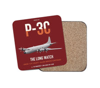 Thumbnail for P-3C Orion design on dark red 1 piece coaster