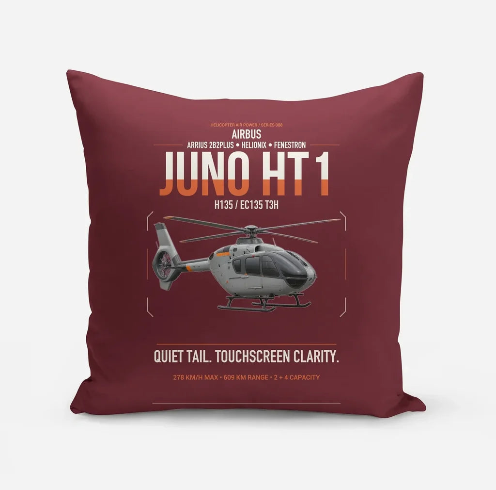 Airbus H135 Juno HT1 design on dark red pillow