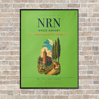 Thumbnail for Weeze Airport NRN vertical canvas print - framed - light green background