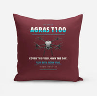 Thumbnail for DJI Agras T100 design on dark red pillow