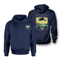 Thumbnail for VINTAGE G4521 - The Barrage Balloon Morning - Double-Side Hoodie design on navyblue double side