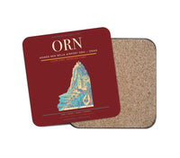 Thumbnail for Ahmed Ben Bella Airport (ORN) design on dark red 1 piece coaster