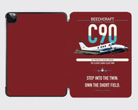 Thumbnail for Beechcraft King Air C90 design on dark red ipad tablet case