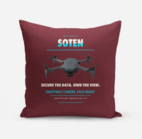 Thumbnail for ACSL SOTEN design on dark red pillow