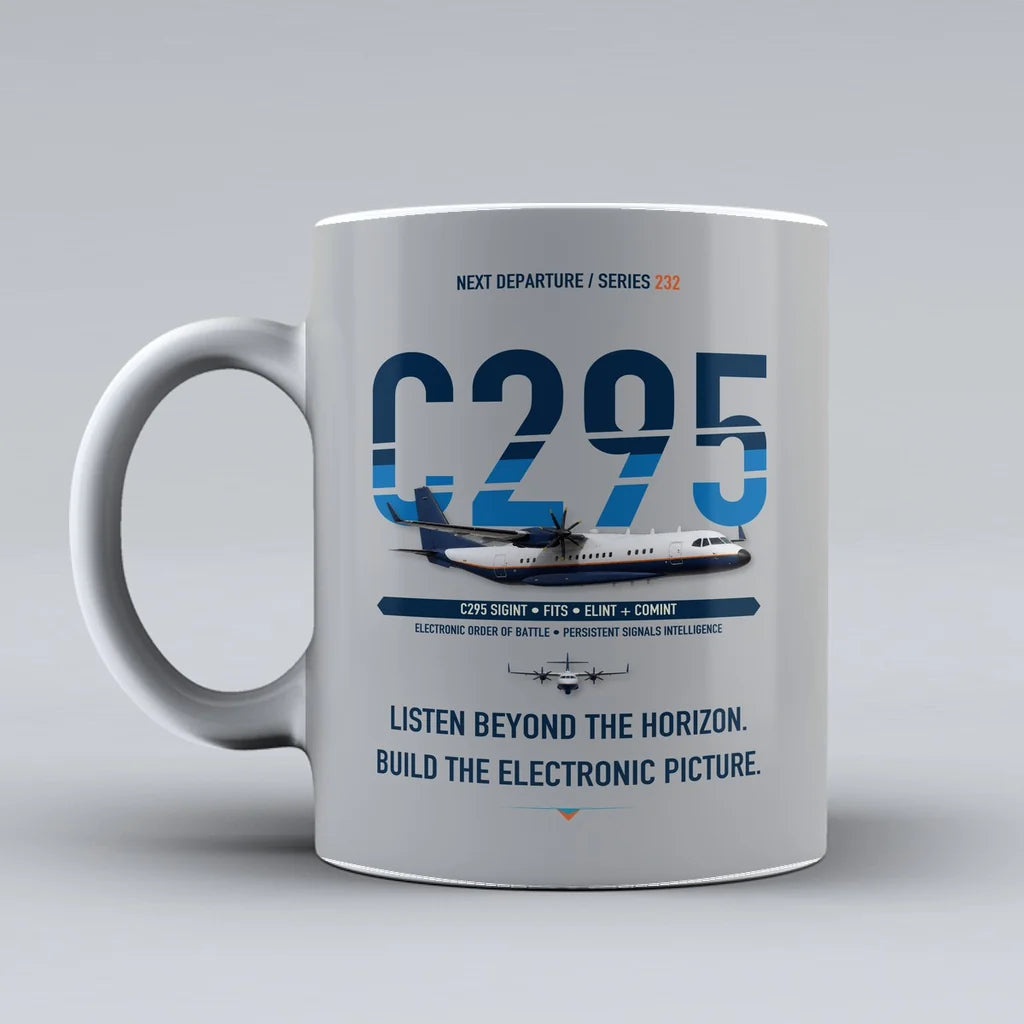 C295 SIGINT Mug design on light gray airbus