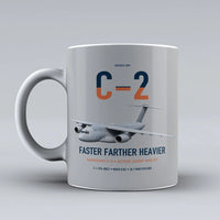 Thumbnail for Kawasaki C-2 design on light gray ceramic mug, double-side print