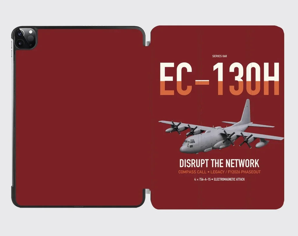 EC-130H Compass Call design on dark red ipad tablet case