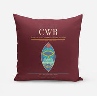Thumbnail for Afonso Pena International Airport (CWB) design on dark red pillow