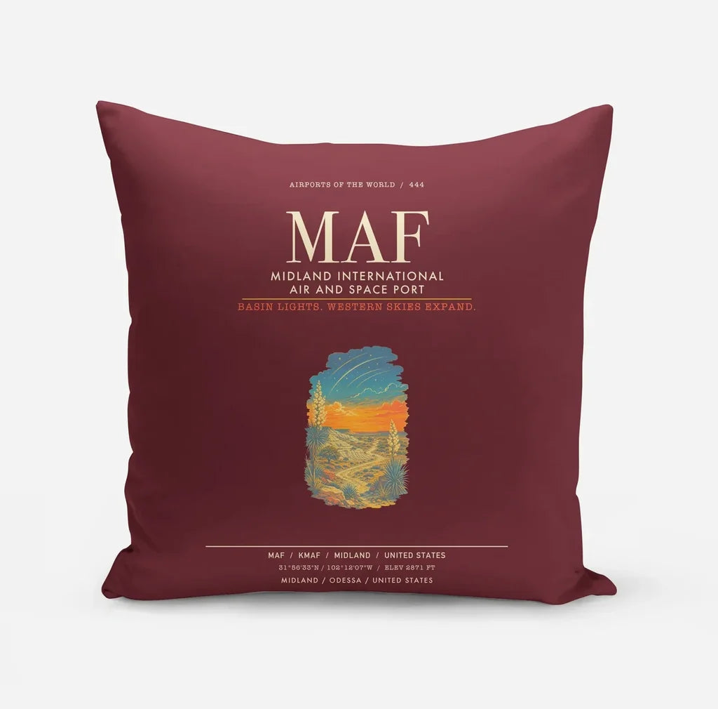 Midland International Air and Space Port MAF - Dark Red