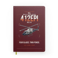 Thumbnail for Bell 412EPI design on dark red notebook