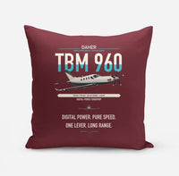 Thumbnail for Daher TBM 960 design on dark red pillow