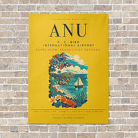 Thumbnail for V. C. Bird International Airport ANU vertical canvas print - no frame - yellow background