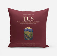 Thumbnail for Tucson International Airport (TUS) design on dark red pillow