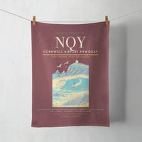 Thumbnail for Cornwall Airport Newquay (NQY) design on dark red towel