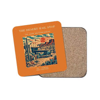 Thumbnail for The Desert Mail Stop - Designed Coasters design on orange 1-piece