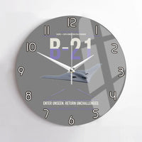 Thumbnail for B-21 Raider design on gray no frame wall clock