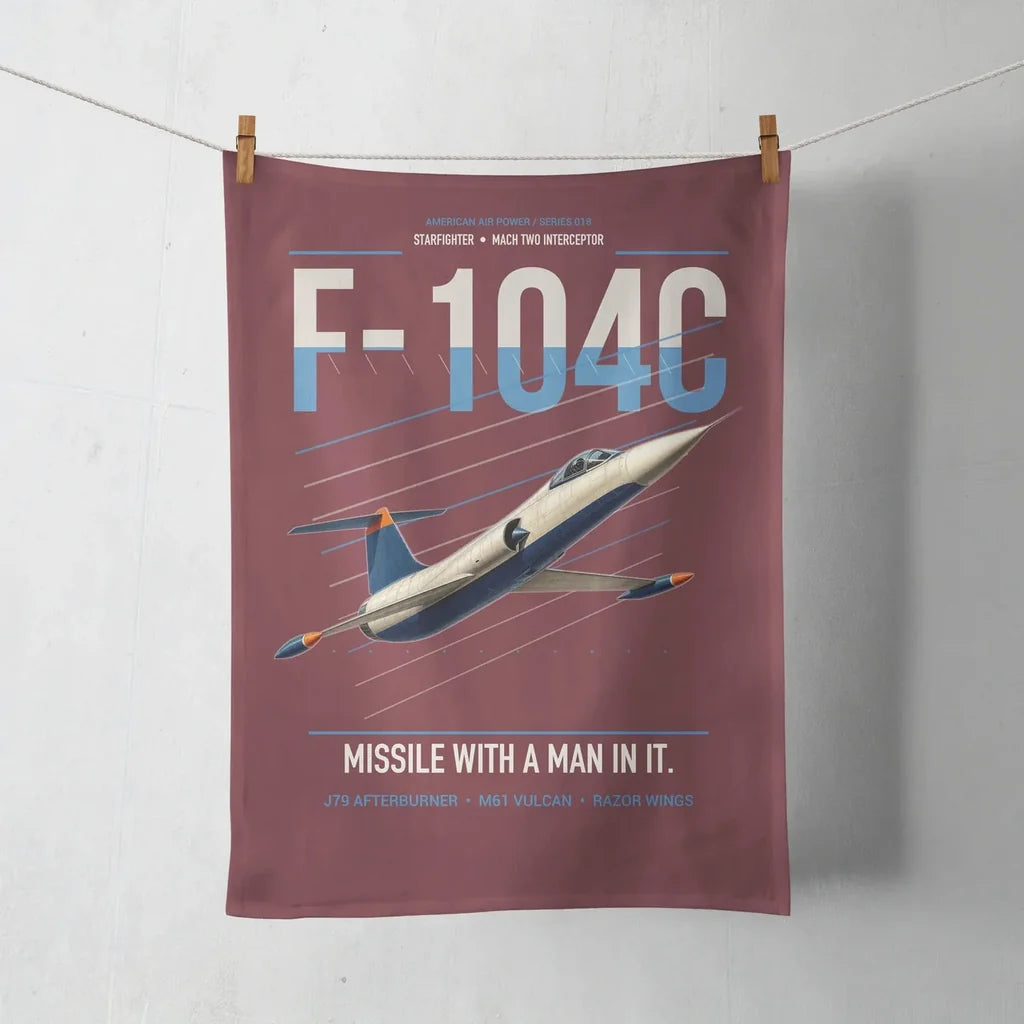F-104C Starfighter design on dark red towel