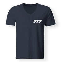 Thumbnail for 717 Flat Text Designed V-Neck T-Shirts - view 12