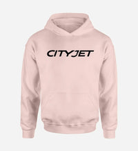 Thumbnail for City Jet Airlines logo printed on pink hoodie