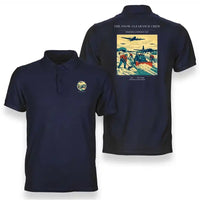 Thumbnail for VINTAGE G4523 - The Snow Clearance Crew - Double-Side Polo T-Shirt design on navyblue