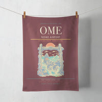 Thumbnail for Nome Airport (OME) design on dark red towel