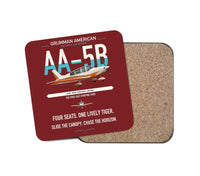 Thumbnail for Grumman American AA-5B Tiger design on dark red 1 piece coaster