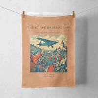Thumbnail for VINTAGE G4445 - The Grape Harvest Hop - Designed Towels design on orange