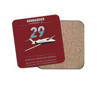 Thumbnail for Bombardier Learjet 29 design on dark red 1 piece coaster