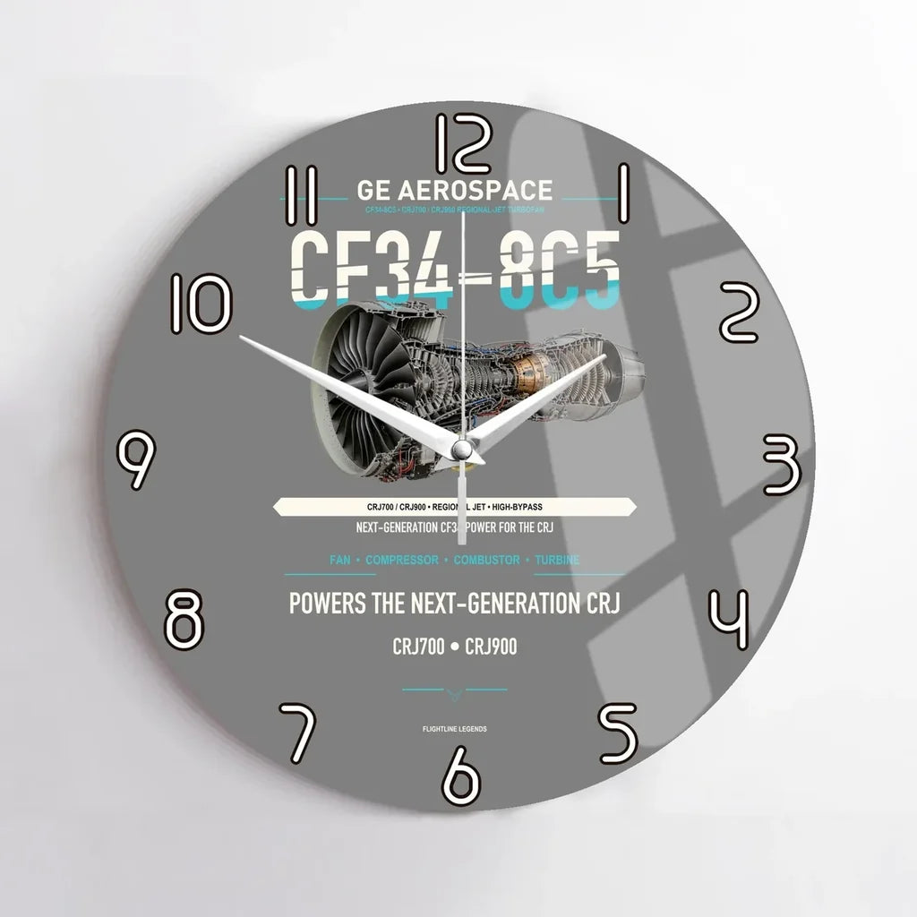 CF34-8C5 design on gray no frame wall clock