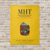 Thumbnail for Manchester–Boston Regional Airport MHT vertical canvas print - no frame - yellow background