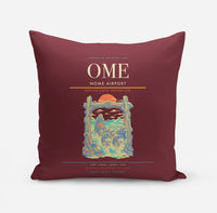 Thumbnail for Nome Airport (OME) design on dark red pillow