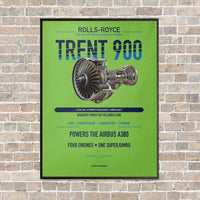 Thumbnail for TRENT 900 vertical canvas print - framed - light green background