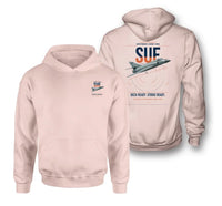 Thumbnail for Dassault Super Étendard design on pink double-side hoodie, double-side print