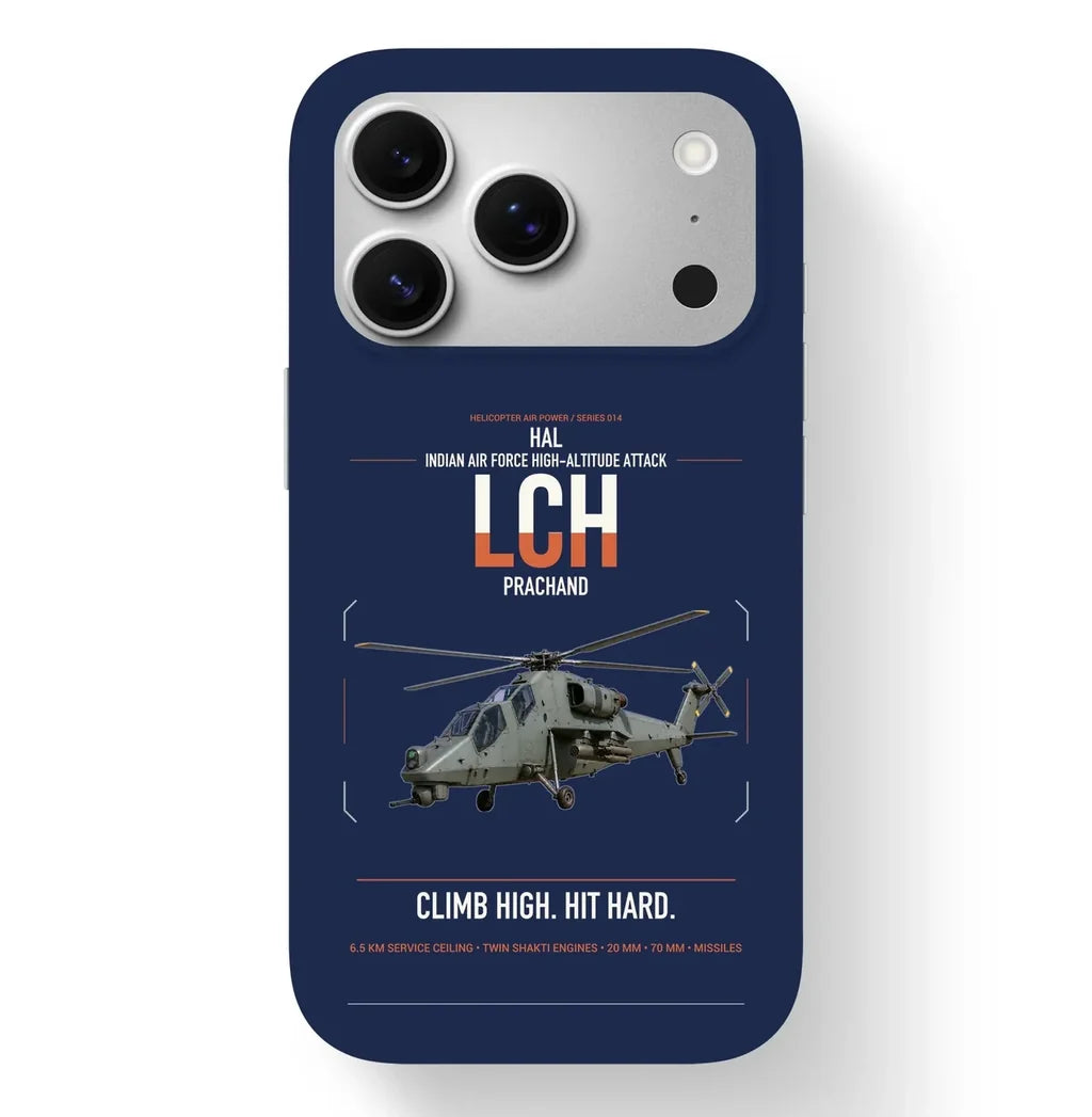 HAL LCH Prachand design on navy blue magsafe iphone case, for iPhone 17 Pro