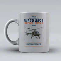 Thumbnail for Westland Wasp HAS1 design on light gray ceramic mug, double-side print