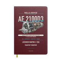 Thumbnail for AE 2100D3 design on dark red notebook