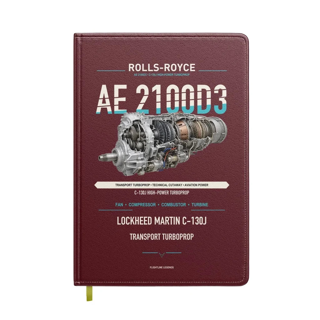 AE 2100D3 design on dark red notebook