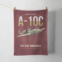 Thumbnail for A-10C Thunderbolt II design on dark red towel