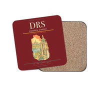 Thumbnail for Dresden Airport (DRS) design on dark red 1 piece coaster
