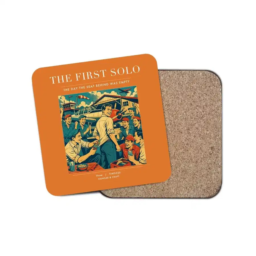 The First Solo - Designed Coasters design on orange 1-piece