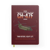 Thumbnail for Boeing CH-47F Chinook design on dark red notebook