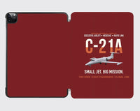 Thumbnail for C-21A Learjet Small Jet Big Mission design on dark red ipad tablet case