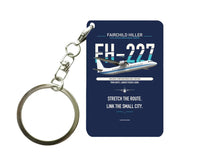 Thumbnail for Fairchild Hiller FH-227B Key Chain design on navy blue key chain