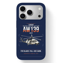 Thumbnail for Leonardo AW139 design on navy blue magsafe iphone case, for iPhone 17 Pro